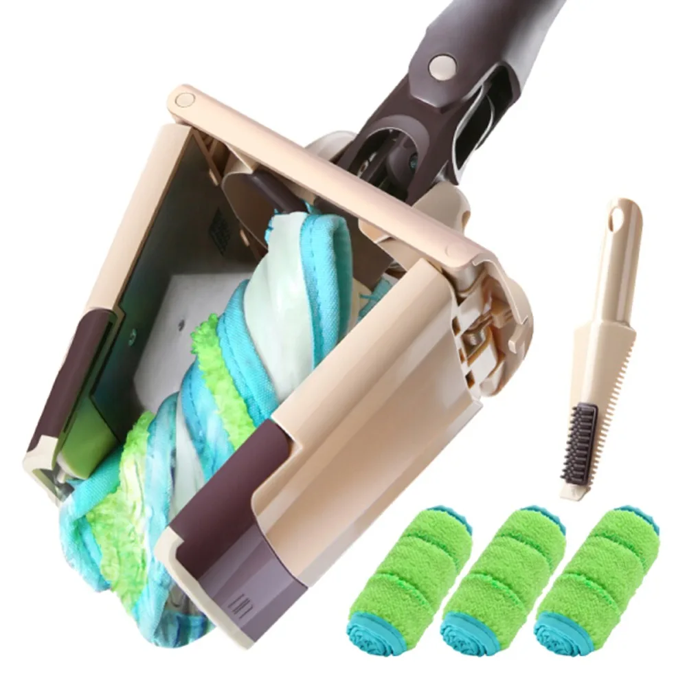 

Floor Cleaning Tools Mop Microfibre Flat Mop Pivoting Self-Wringing No Need Hand Washing Wet and Dry Floor Mop with 2 Mop Pads