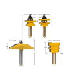 Шкаф дверной маршрутизатор 4 Бит Набор-рейка и Stile панель Райзер и Клей совместное Деревообработка резак шипорезный Станок для