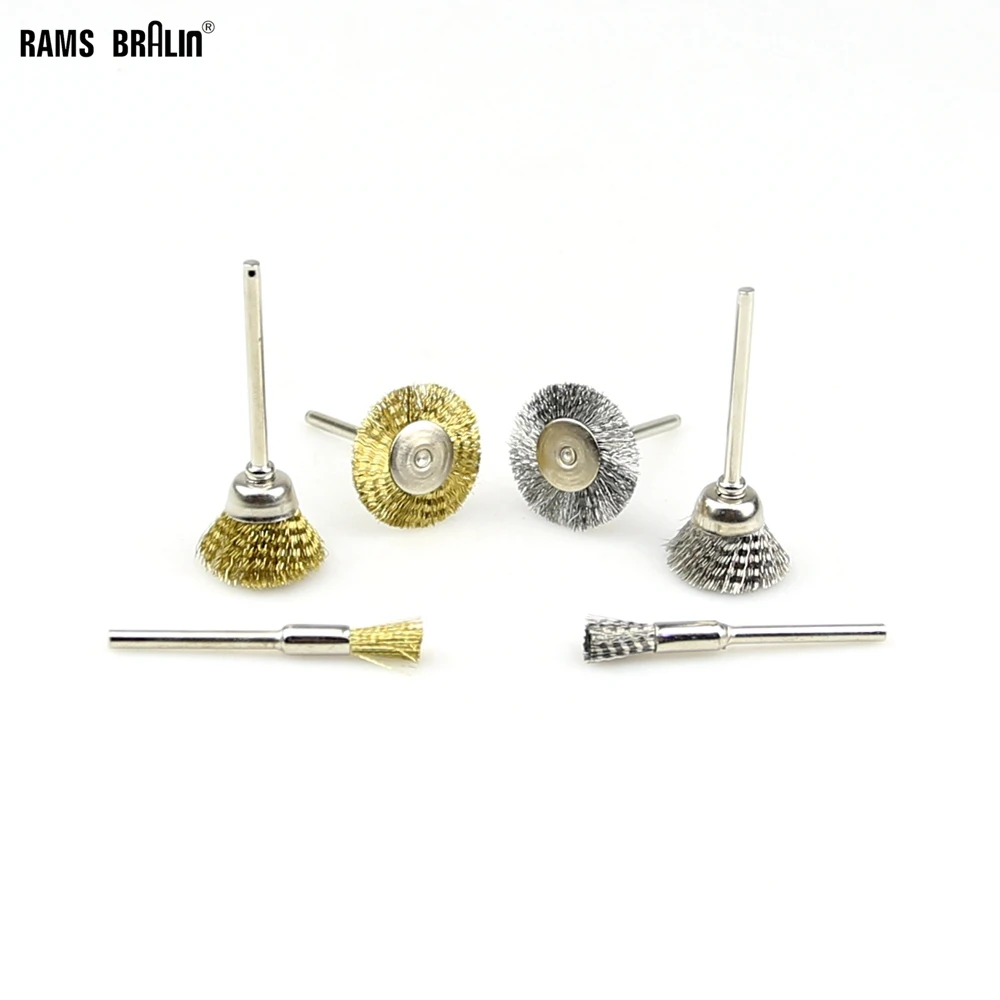 20 шт. мини стальная проволока с хвостовиком 3 мм|grinder rotary tool|3mm shanksteel wire brush |