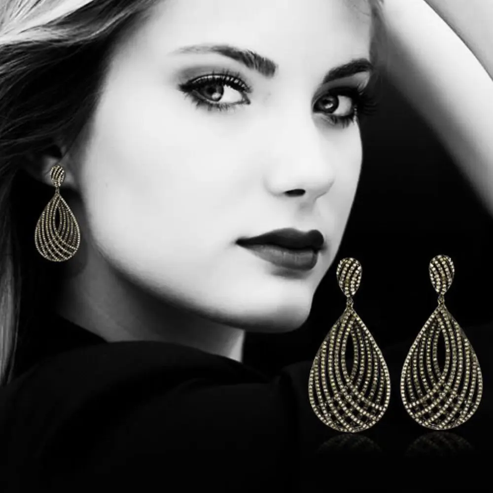 

GODKI 61mm Luxury Popular Luxury Geometry Water Drop Full Mirco Paved Crystal Zircon Naija Wedding Earring Fashion Jewelry