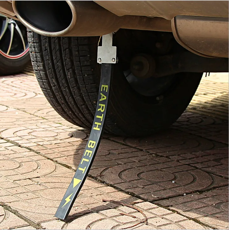 

Automotive static belt with grounding chain suspension mopping strips to eliminate vehicle-mounted static strips of thickened ru