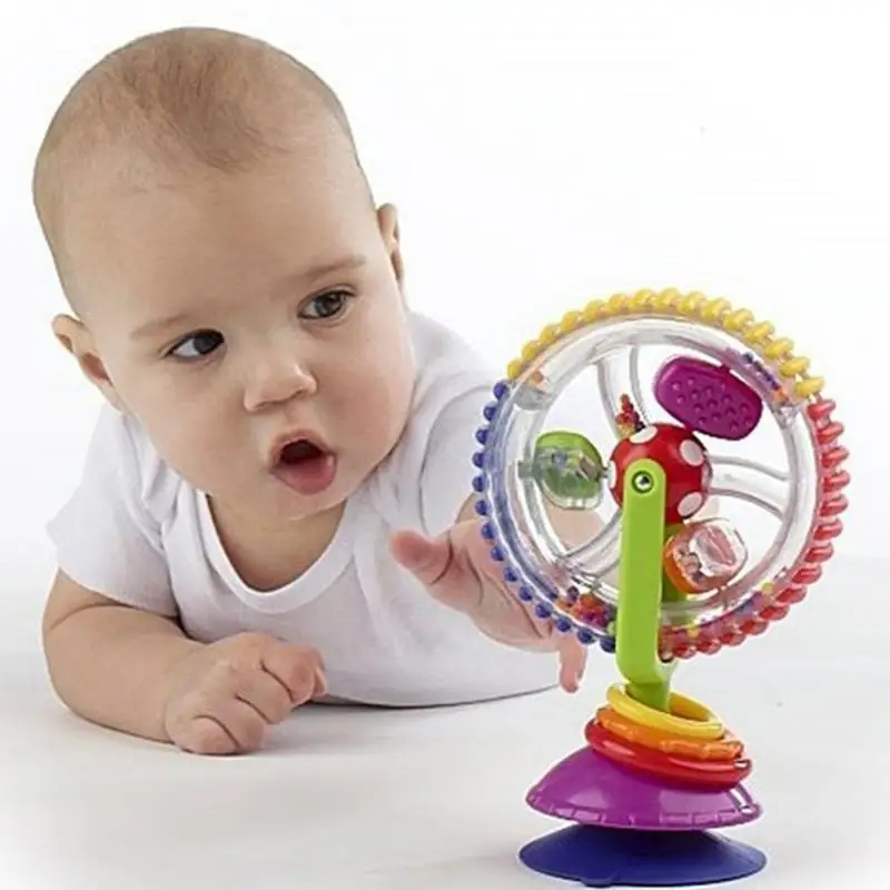 

Windmill Toys Tricolor Rotating Ferris Wheel Windmill Model with Suction Cups Baby Toy Random Color