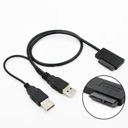 USB 2,0 до 6 7 13Pin Slimline Slim SATA с внешними USB2.0 Питание для Тетрадь ноутбука CD-ROM DVD-ROM странно