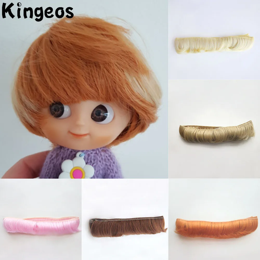 

Doll Accessories 5cm Short Curly Black White Khaki Brown Pink Doll Fringe for BJD DIY Wigs Hair High-temperature Fiber Wire