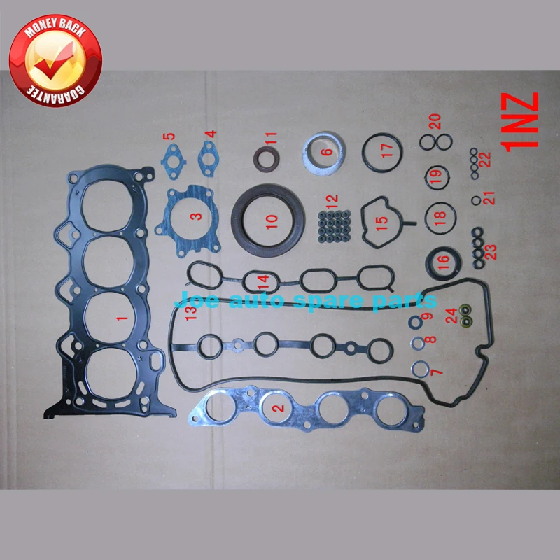 Полный комплект прокладок для двигателя 1NZ 1nzfe 1497CC 2NZ 2nzfe 1299CC Toyota ECHO/YARIS/ALTIS 1.3L 1.5L