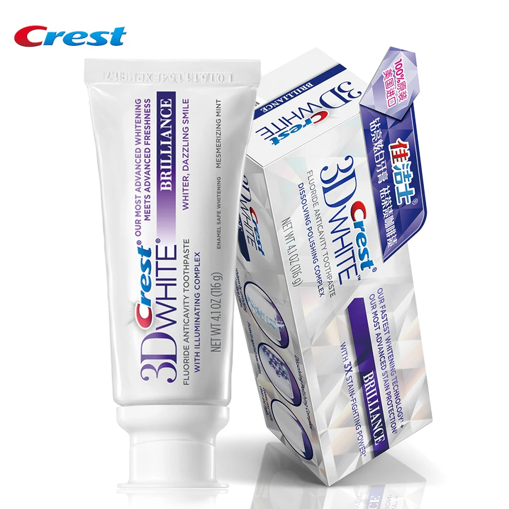 

Crest Toothpaste 3D White Brilliacnce Fluoride Anticavity Dental Teeth Deep Clean Oral Health Care Squzzer Tooth Paste 116g