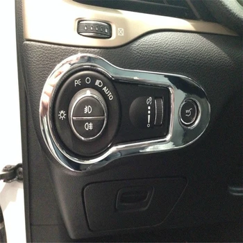 

WELKINRY car auto cover FOR JEEP CHEROKEE 2014 2015 2016 2017 ABS chrome console front fog lamp light switch button knob trim