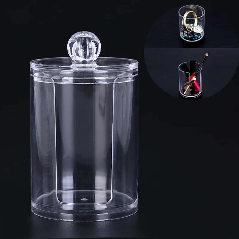 

Two-layer Cotton Swabs Stick Clear Acrylic Storage Holder Box Transparent Cosmetic Makeup Organizer Case High Quality Hot