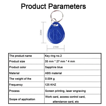 

50Pcs EM4305 T5577 Copy Rewritable Writable Rewrite EM ID keyfobs RFID Tag Key Ring Card 125KHZ Proximity Token Access Duplicate