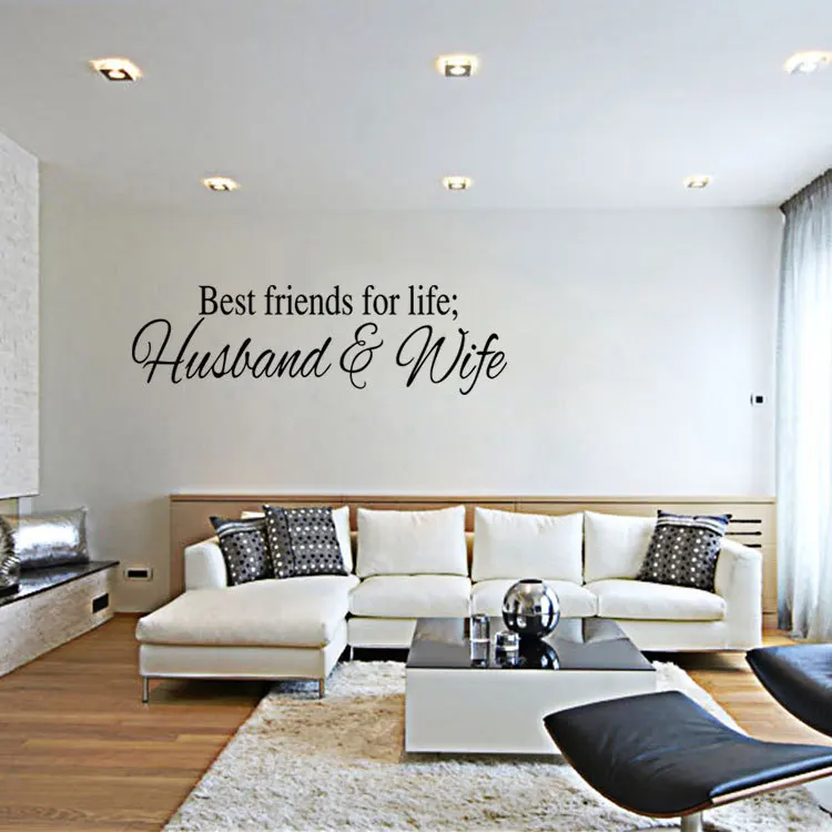 Autocollant De Citation Murale Meilleur Ami Pour La Vie Etiquette Monogramme Anglais Decor Mural De Dicton Pour Salon Chambre A Coucher Aliexpress
