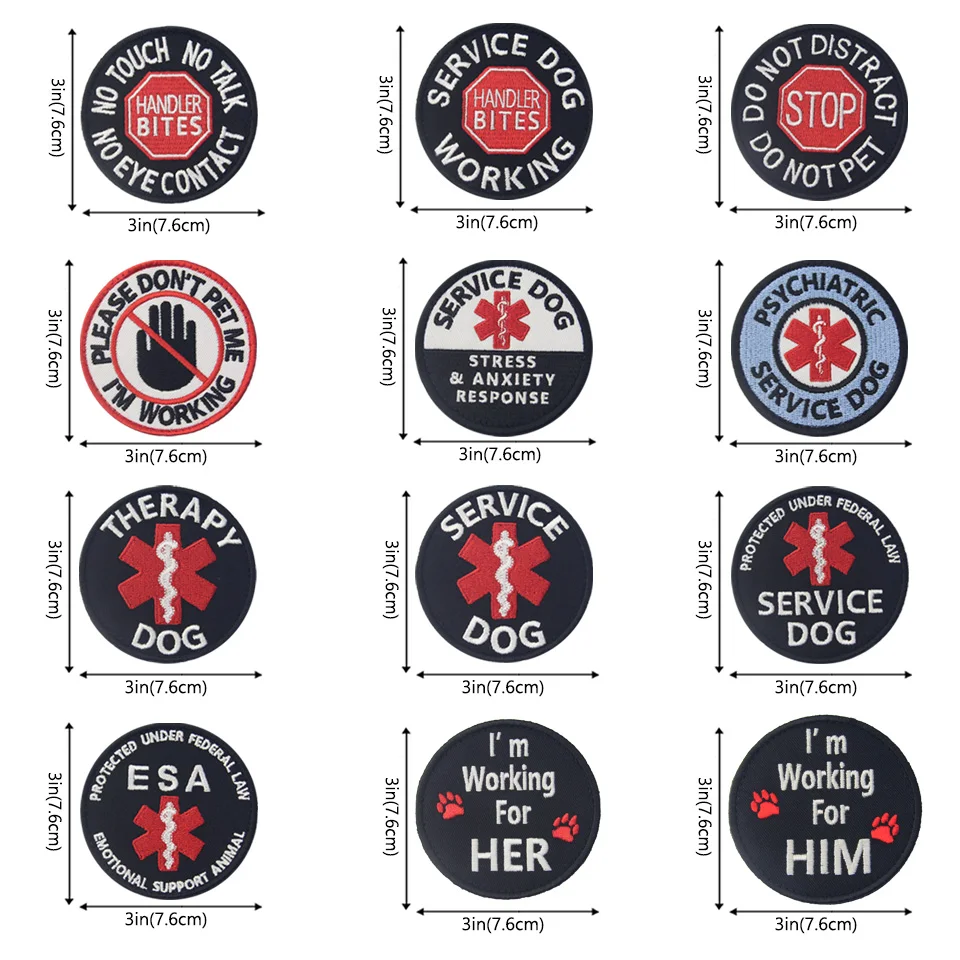 Патчи с вышитыми ушками на крючках патчи обратной связью экологичные 3D для собак