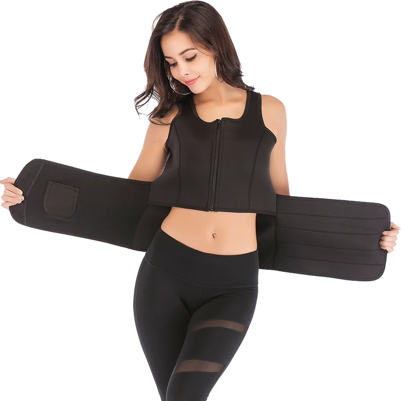 Women's Neoprene Sauna Vest Body Shaper Slimming Belt Waist Trainer Workout Shapewear Adjustable Sweat Belt