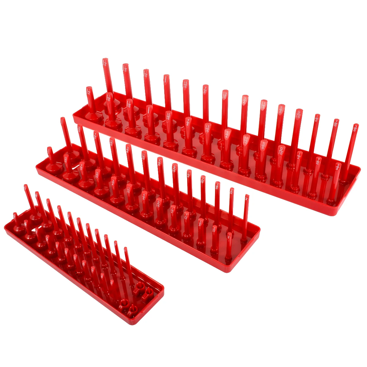 6pcs/set Garage Storage Tool Rack Holder Home Socket Tray 1/4`` 3/8`` 1/2`` Plastic Organizer Accessories Shelf Stand Metric SAE