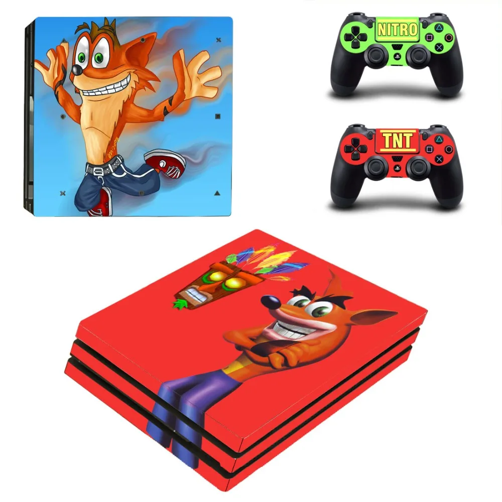 Аварии бандикут N Sane Trilogy PS4 Pro кожи виниловая наклейка, стикер для sony Playstation 4 консоли и 2 контроллеры PS4 Pro кожи