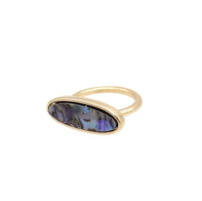 

New Arrival Small Long Oval Abalone Ring Hot Selling Abalone Ring Women Fashion Jewelry