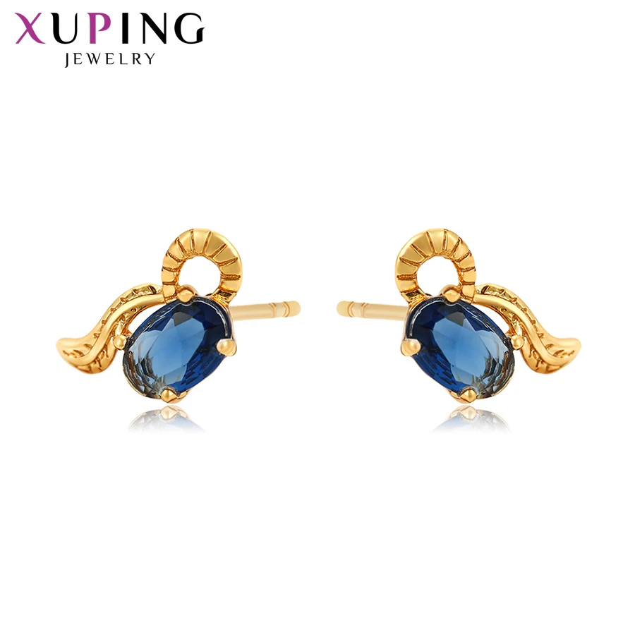 Xuping элегантные Мода серьги для Для женщин высокое качество из чистого золота Цвет покрытием синтетический CZ Модные украшения подарки S194.2-98107