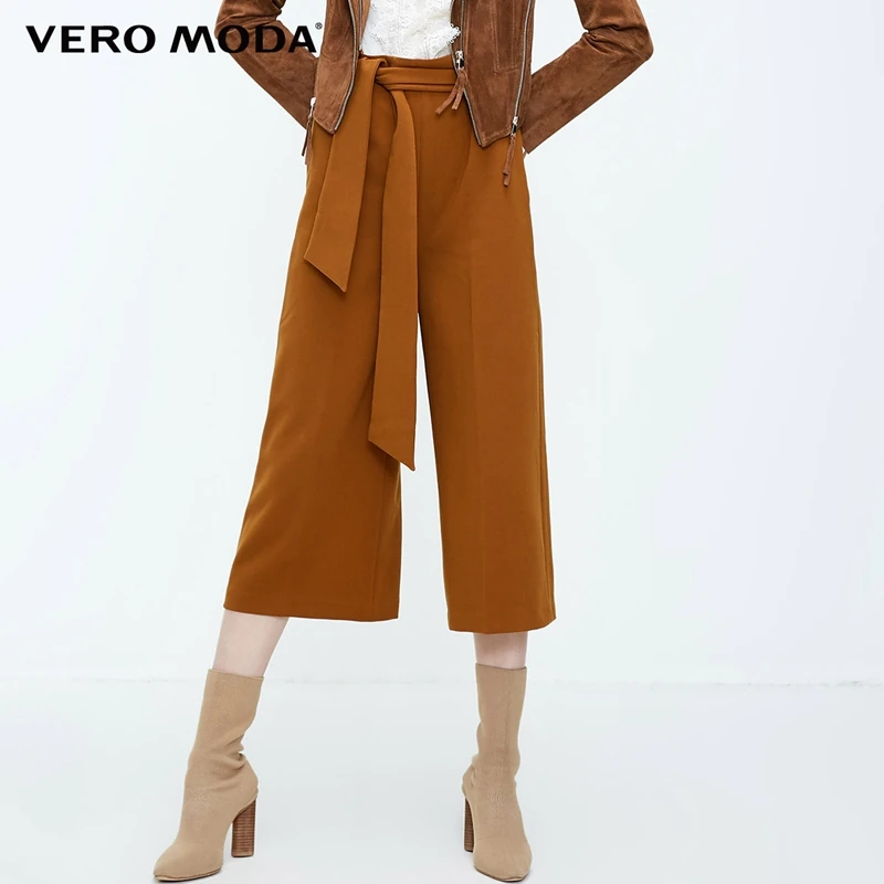 Vero Moda New Women's High Waist Leisure 3D Side Zip Wide-leg Lace-up Capri Pants | 31836J515 Vero Moda New Women's High Waist Leisure 3D Side Zip Wide-leg Lace-up Capri Pants | 31836J515
