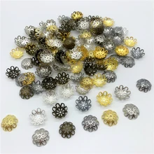 100 шт./лот 15 мм бусины в форме цветка из сплава, колпачки для ювелирных изделий, подвески, ожерелье, Проставка для браслетов, бусины для изготовления ювелирных изделий