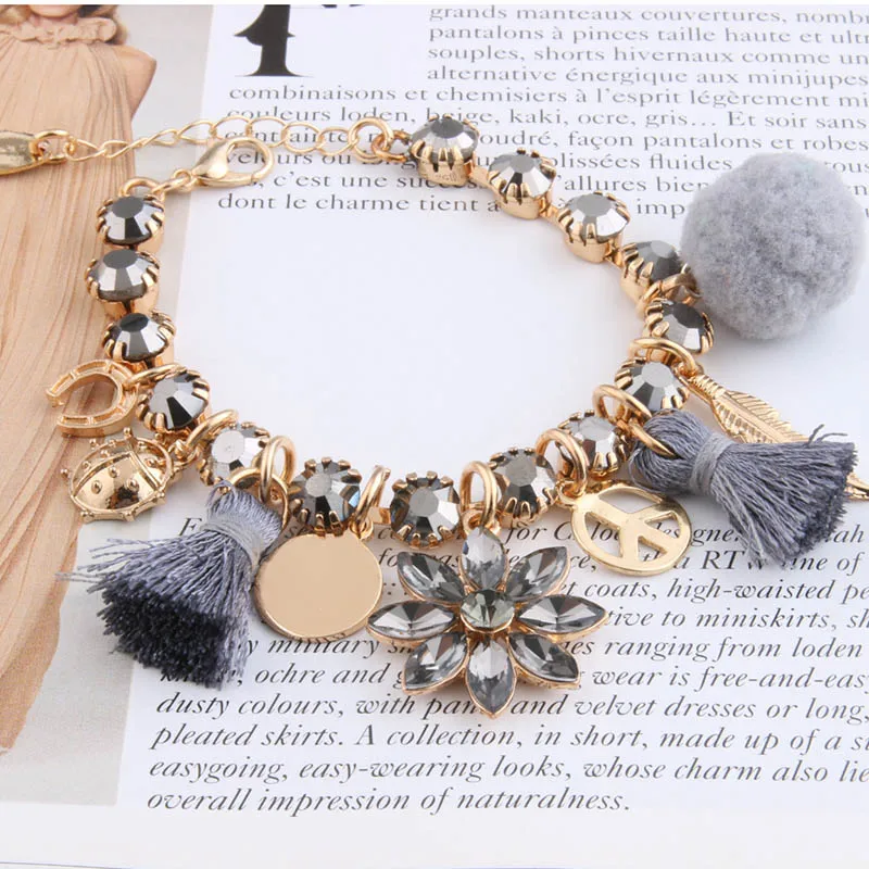 Браслеты с кристаллами NeeFuWoFu, стразы, браслеты, браслеты в богемном стиле, веревка, цепочка, Estrela de Cinco Pontas Bracelet Perles