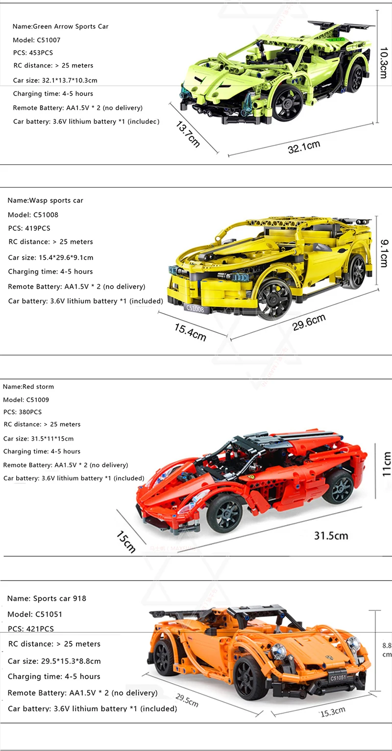 CADA MOC Technic Formula F1 гоночный автомобиль модель 919 Гибридный спортивный автомобиль 42039 20003 DIY RC строительный блок кирпичи игрушки для детей