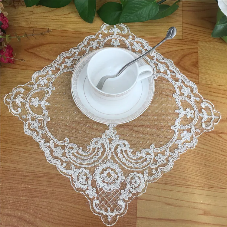 

Variety European Style Lace Embroidered Napkin Coaster Vase Cushion Coffee Table Mat Lamp Pad Tea Tray Small Appliances Cover