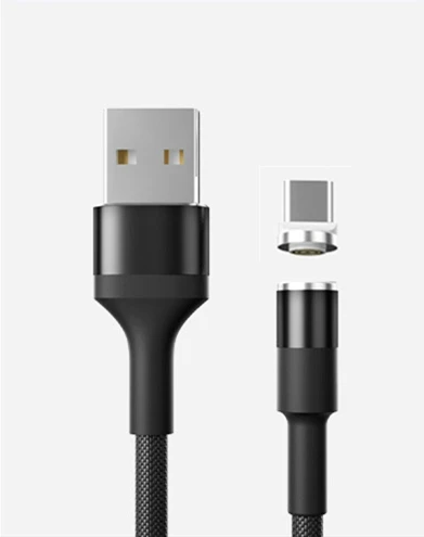 Магнитный кабель 5 V/3A 9В/1.67A Плетеный светодиодный Тип C Micro usb-кабель для передачи данных(синхронизации) и зарядки USB с магнитными разъемами для Зарядное устройство кабель для передачи данных для iPhone samsung huawei Xiaomi - Тип штекера: Black Color