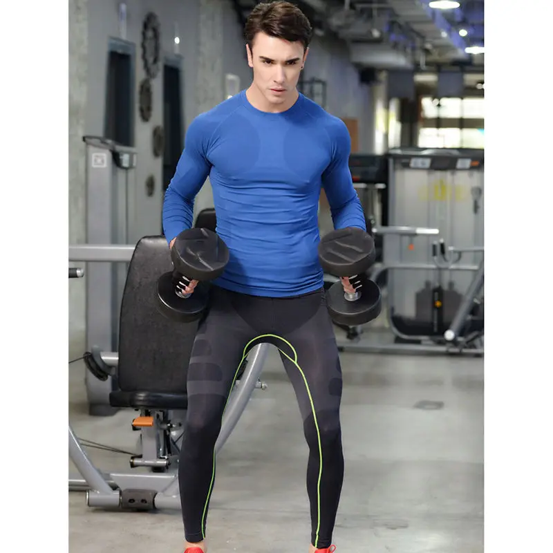 Новая мужская спортивная одежда компрессионные брюки Под базовым слоем длинные брюки