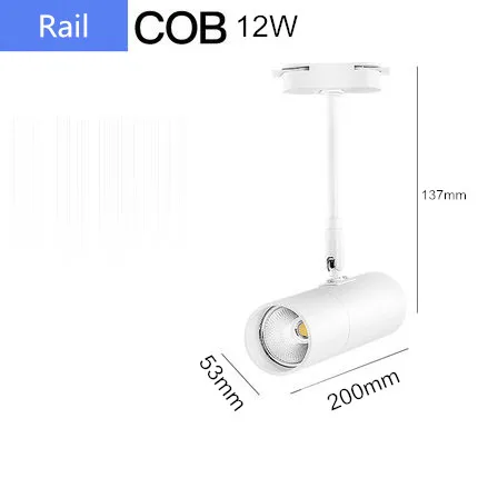 Современные светодиодные потолочные лампы на 360 градусов вращающийся COB фоновый Точечный светильник фойе рельсовая лампа Потолочные светильники Светильник ing - Цвет корпуса: 12W rail