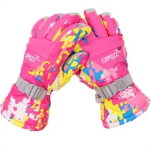 Детские лыжные перчатки унисекс для мальчиков и девочек, водонепроницаемые перчатки для сноуборда, мотоциклетные зимние лыжные перчатки для альпинизма