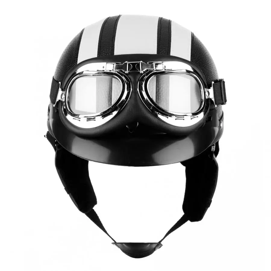 

ABS Vintage Motorcycle Half Face Helmet With Sun Visor Cool Goggles accesorios moto motorcycle parts