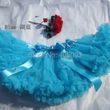 Синяя танцевальная юбка-пачка из фатина для маленьких девочек принцесс пушистая шифоновая маленькая юбка