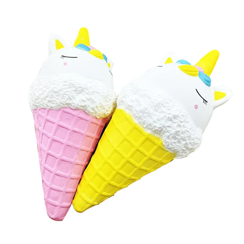 Jumbo Единорог мороженое конус милый мягкими PU замедлить рост мягкие для сжатия игрушка аромат снятие стресса весело для детей