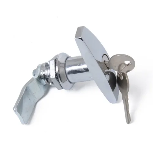 

Bright Chrome T Handle Lock Latch Cap Shell Cover w/ 2 Keys Fits For Caravan Trailer Truck Car RV