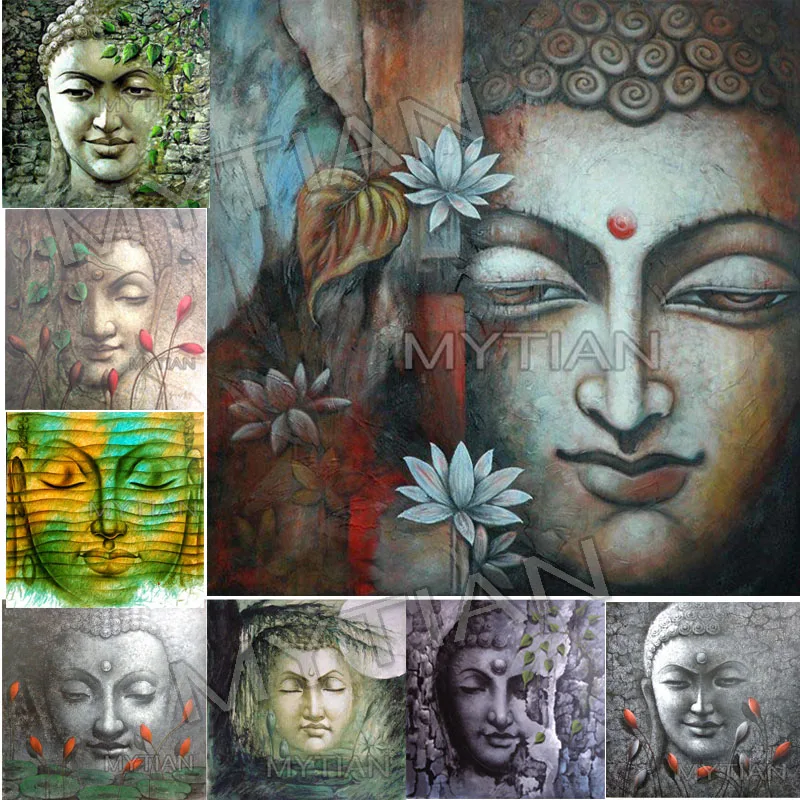 

Landscape Buddha statue home decor Embroidery Pattern full drill resin 5D diamond paintings 3D Cross stitch kits mosaic stickers