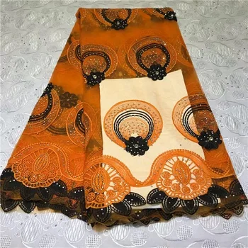 

2019 Latest Mesh Nigerian Lace Fabrics With Stone High Quality Beaded African Lace Fabric Guipure French Lace Fabric (WDLY-4-19