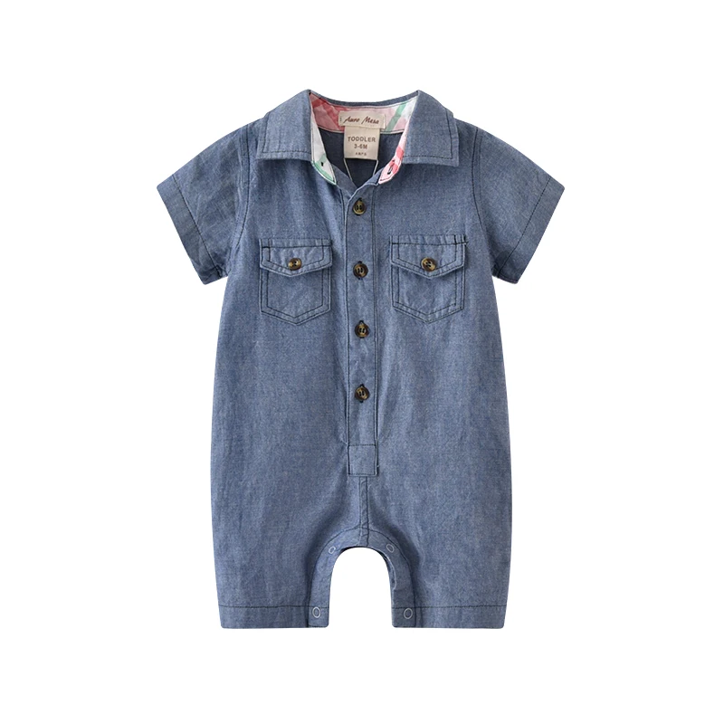 New Baby Boys Denim Romper Short baby one piece Clothing Summer baby clothingsummer baby