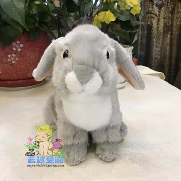 Toys For Children Gray Rabbits Dolls Simulation Plush Animals Lop