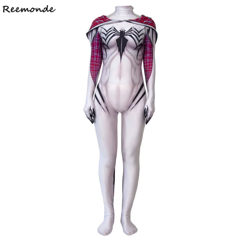 

Venom Spider Gwen Stacy Cosplay Costume Spiderman Zentai Superhero Spider Man Bodysuit Suit Jumpsuits For Adult Women Halloween