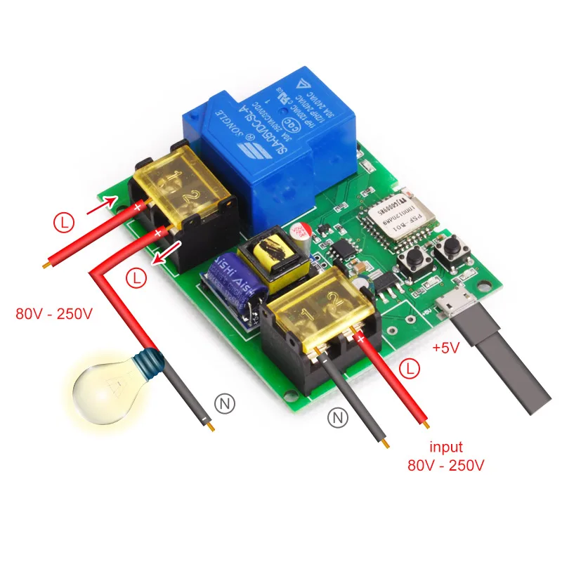 Wi Fi релейный модуль В 220 30A высокой мощности 4000 Вт умный DIY переключатель