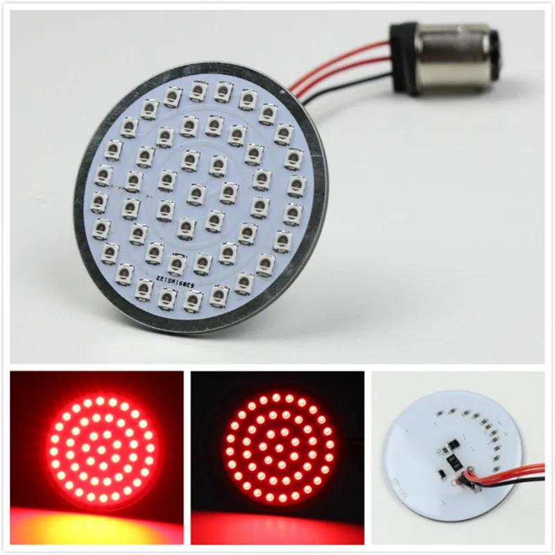 1 Pair 2 inch 48 LED's 1157 Red LED turn signal inserts Rear Warning