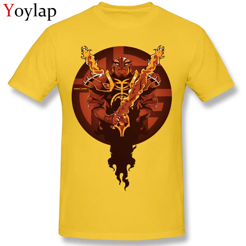 Crew Neck Pure Cotton Mens T Shirt Printed Short Sleeve Tops Shirts Special Geek Tee Shirts Xin The Ember Spirit Top Quality yellow