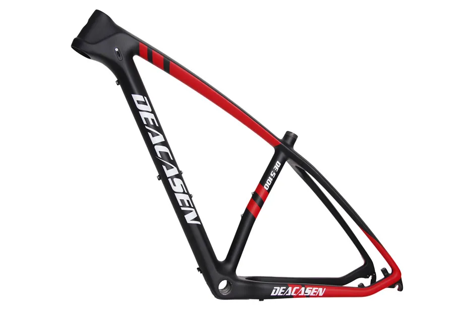 Discount DEACASEN Carbon Mountain  Bike Frame Mtb Thread BB 27.5er 135*9mm Carbon Mountain Frameset Sale 14