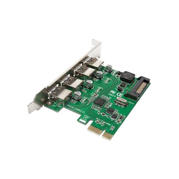 

PCI-E to Four USB3.0 Ports Expansion Card Interface PCI Express Adapter Card 15PIN For Desktop PC