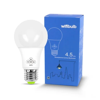 

AC85-265V 4.5W E27 WIFI LED Light Bulb RGBW Smart lighting lamp color change dimmable LED Bulb for Android IOS Phone Control