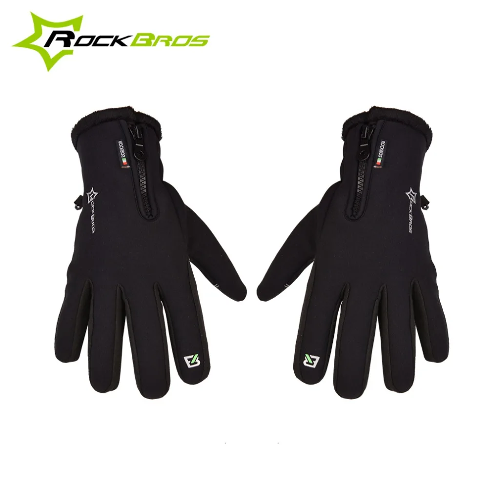 ROCKBROS Thermal Windproof Warm Fleece font b Gloves b font Winter Cycling font b Gloves b