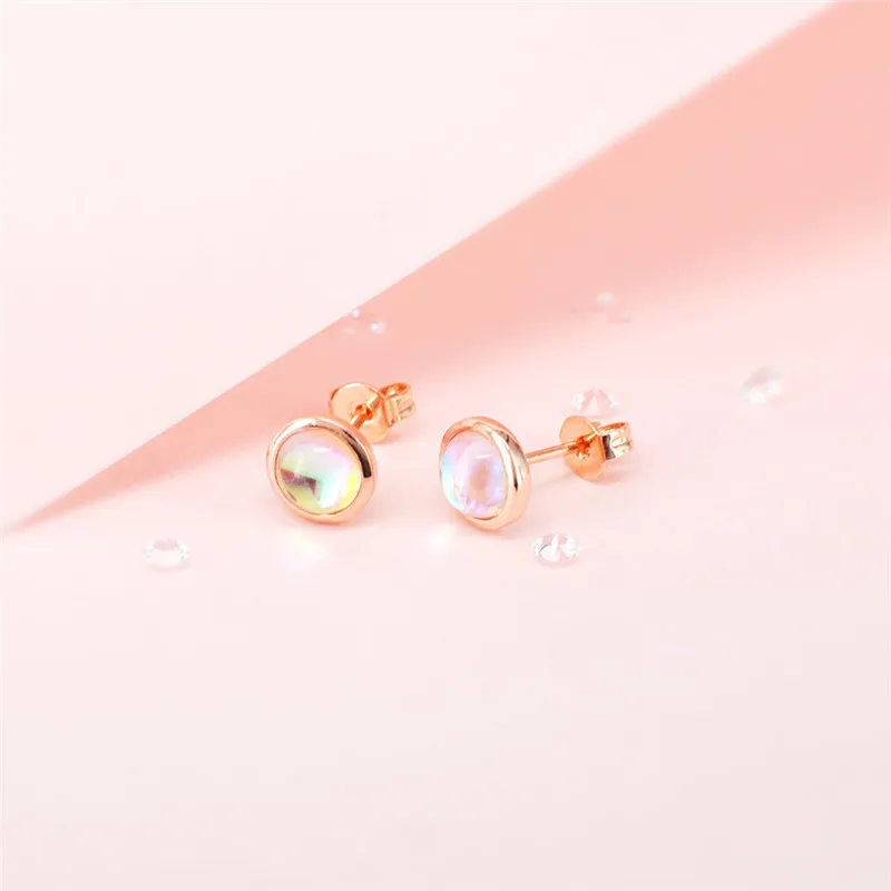 ROXI Новые Модные трендовые серьги из лунного камня Brincos Oorbellen простые гвоздики