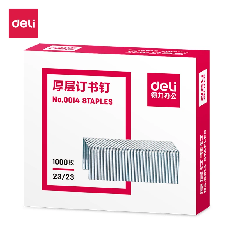 

Deli 1000pcs Heavy Duty Staples 23/23 Staples 13x22 Mm Staples Capacity Bind 200 Pages 70g Papers Stainless Steel Stapler