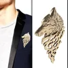 1 Pc Charme Vintage Hommes Punk Loup Badge Broche Épinglette chemise Costume Collier Bijoux Cadeau Pour Hommes D'été Porter Beau Cadeau ► Photo 2/6