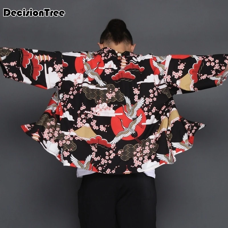 2019 summer mens kimono japanese clothes streetwear casual kimonos jackets harajuku japan style cardigan outwear