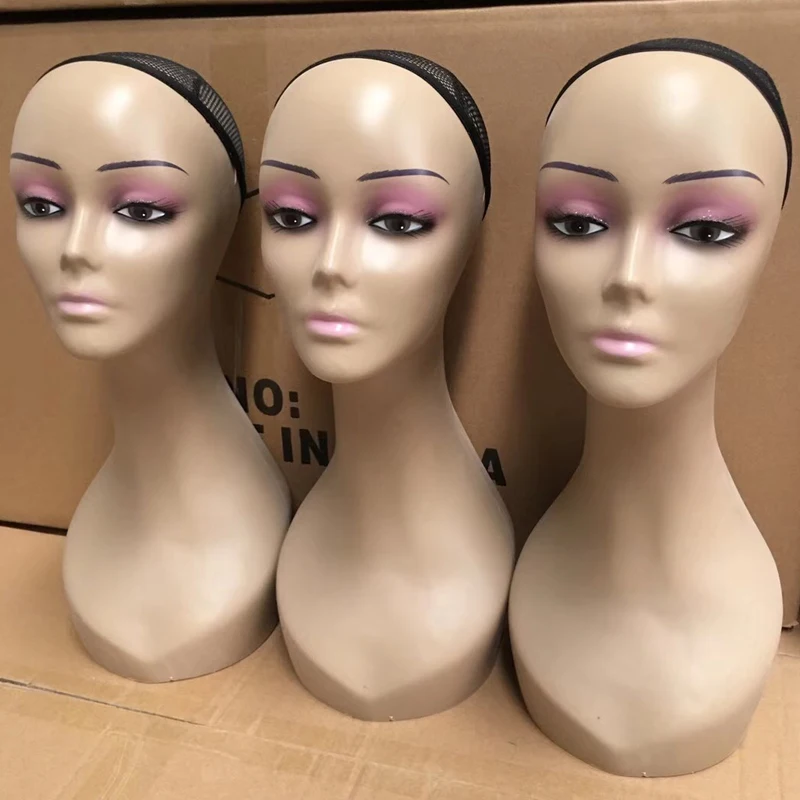 

Free Shipping European Style Realistic Mannequin Maniquin Dummy Plastic Female Mannequin Dummy Head for Hat Jewelry Mask Display